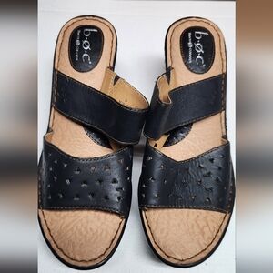 BOC Black Comfort Sandals with Straps